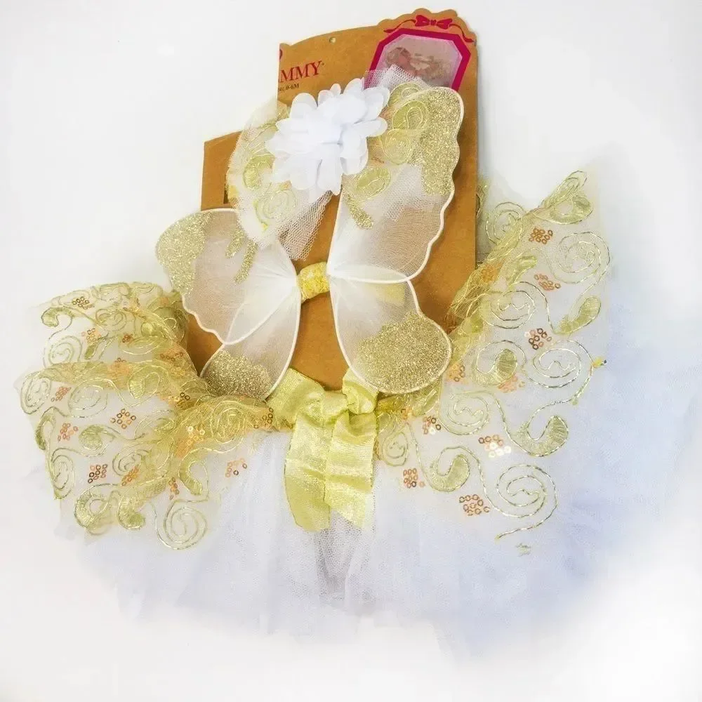 Elly & Emmy 3-Piece Angel Tutu Set Sz 0-6M
